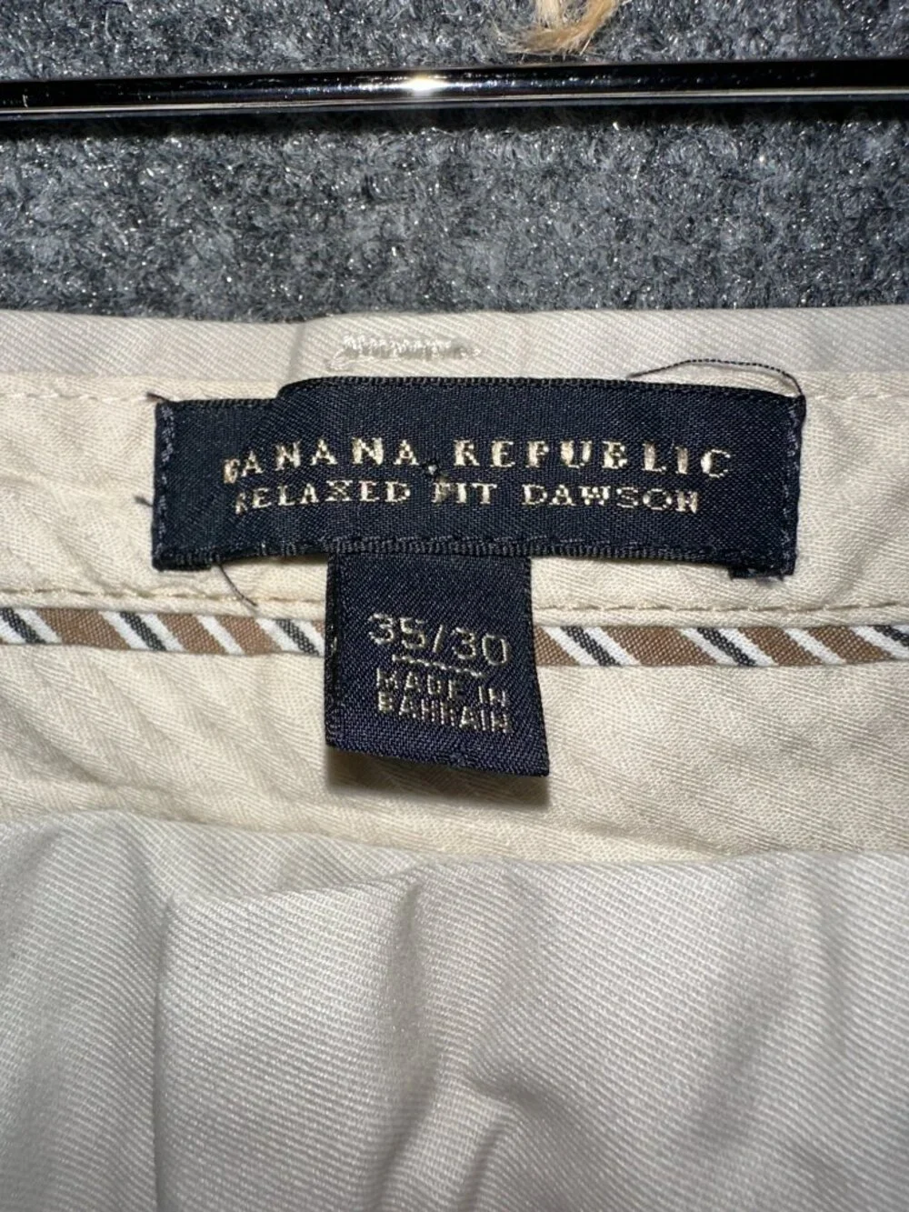 Banana Republic Pants Men 35 Dawson Relaxed Fit Chino Straight Leg Beige Cotton